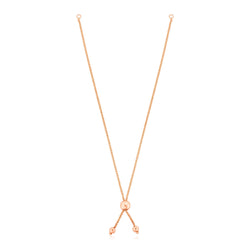 14k Rose Gold 8 inch Adjustable Friendship Bracelet Chain with Ball Slide