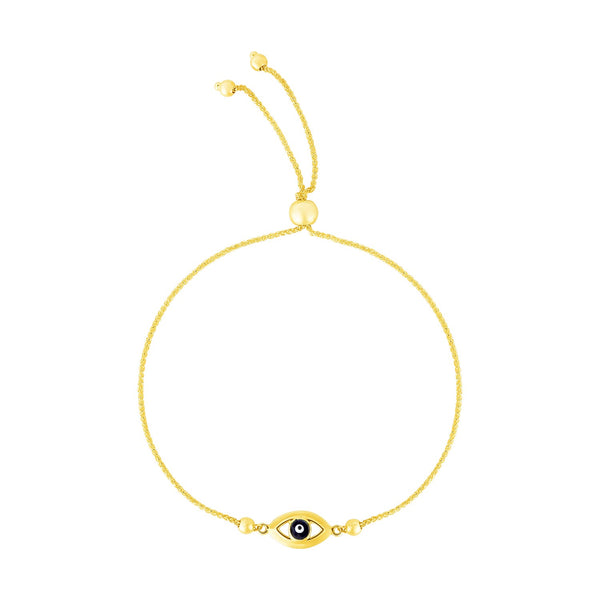 14k Yellow Gold 9 1/4 inch Adjustable Bracelet with Eye