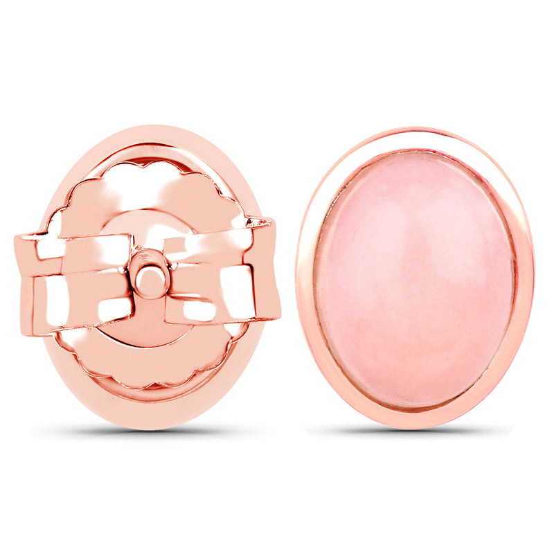 1.50 Carat Genuine Pink Opal .925 Sterling Silver Earrings