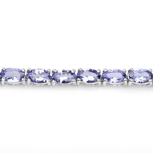 8.75 Carat Genuine Tanzanite .925 Sterling Silver Bracelet