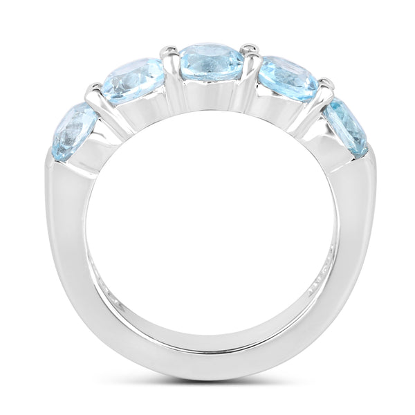 3.00 Carat Genuine Blue Topaz .925 Sterling Silver Ring