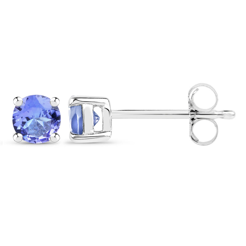 0.46 Carat Genuine Tanzanite .925 Sterling Silver Earrings