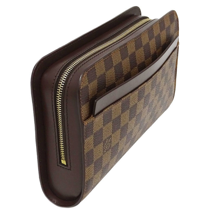 Louis Vuitton N51993 MenWomen Clutch Bag BrownDamier CanvasEbeneGalle
