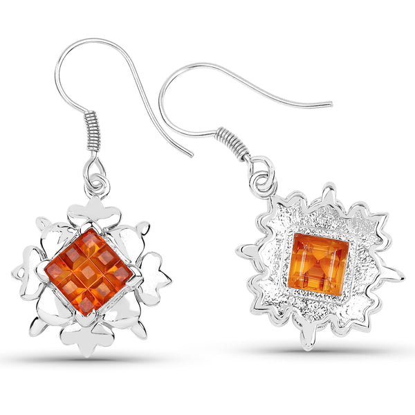 5.00 Carat Genuine Citrine .925 Sterling Silver Earrings