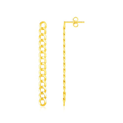 14K Yellow Gold Curb Chain Earrings