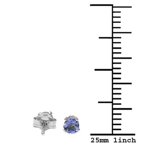 0.20 Carat Genuine Tanzanite 10K White Gold Earrings