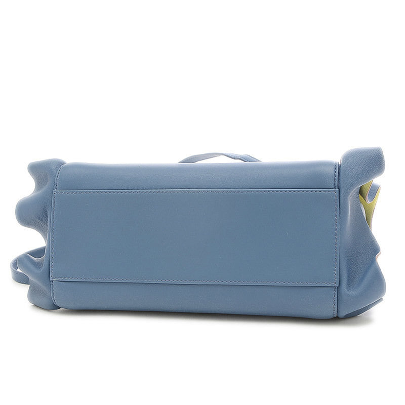 Fendi Peek-A-Boo Mini Frill 2Way Bag Leather Blue 8BN244