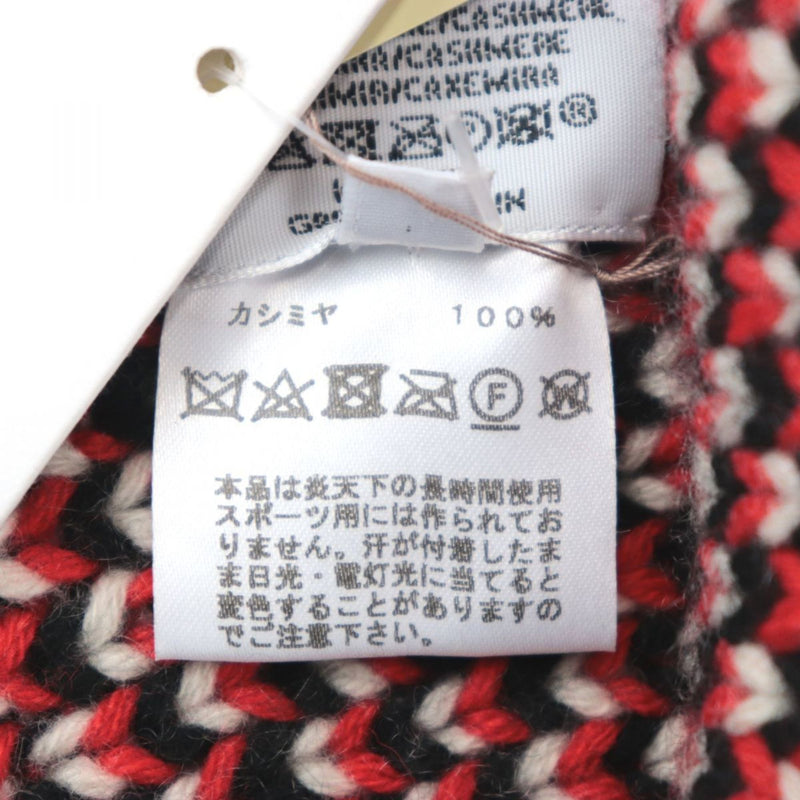 Hermes Slalom Beanie Cashmere Knit Cap Ladies Red Black Beige S Hat