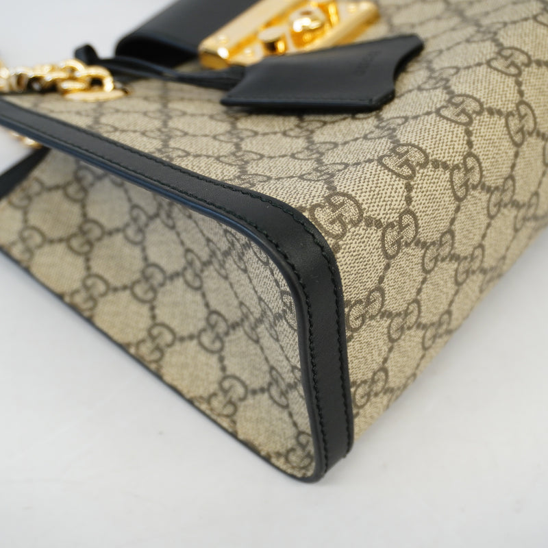 Auth Gucci Shoulder Bag GG Supreme 498156 Shoulder Bag Beige / Black