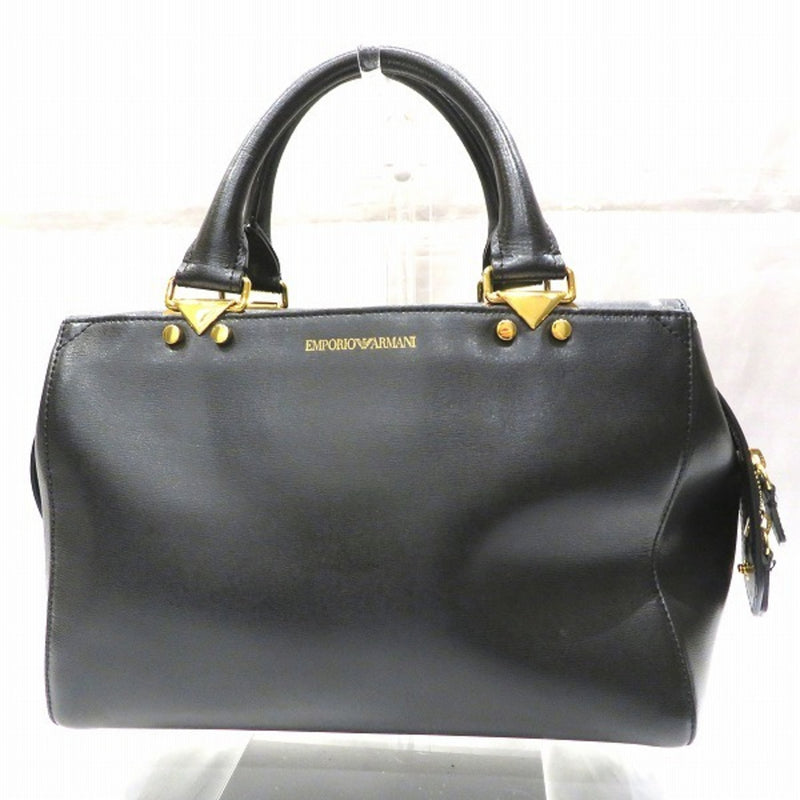 Emporio Armani Black Leather Bag Handbag Ladies