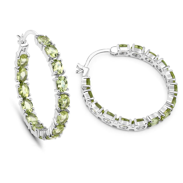 5.10 Carat Genuine Peridot .925 Sterling Silver Earrings