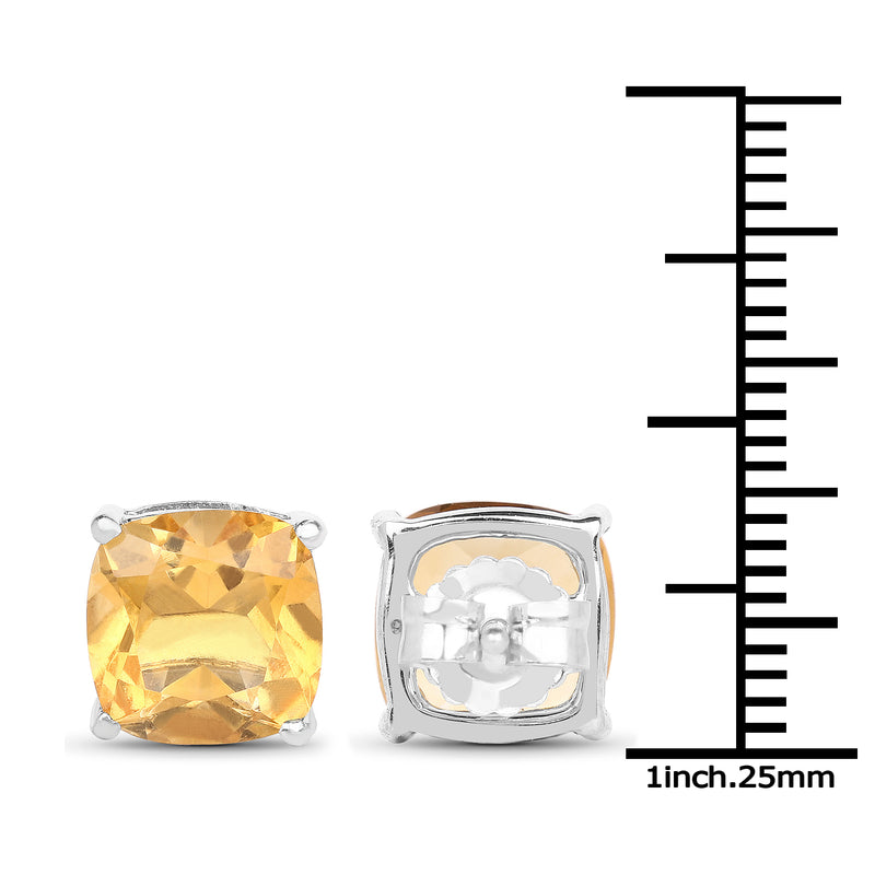 5.80 Carat Genuine Citrine .925 Sterling Silver Earrings