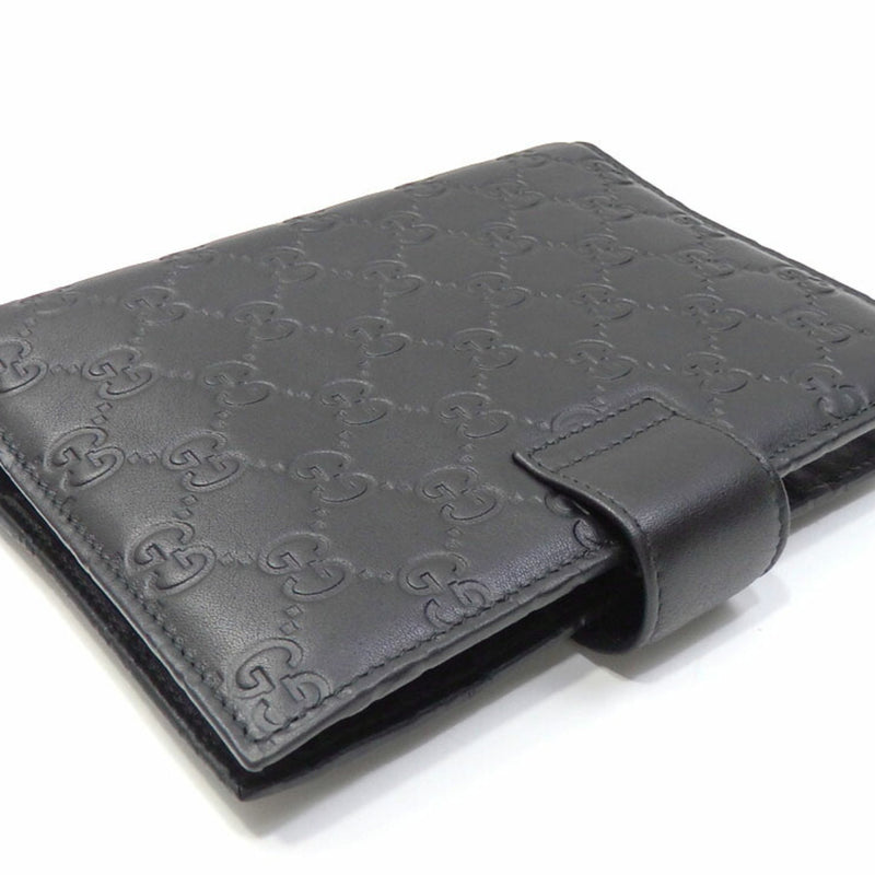 Gucci Notebook Cover Shima Black Leather 115241 Womens Mens