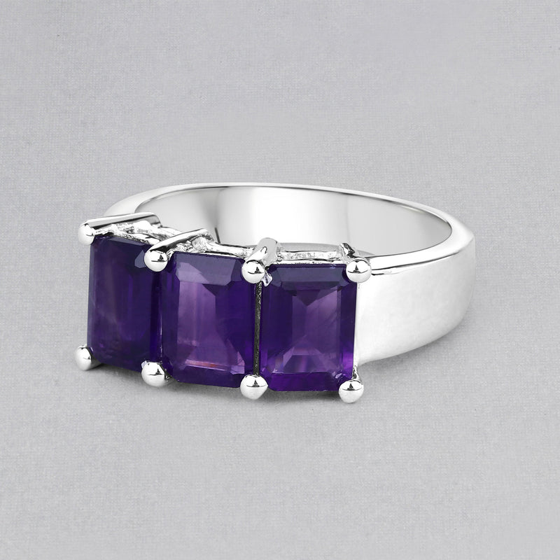2.85 Carat Genuine Amethyst .925 Sterling Silver Ring