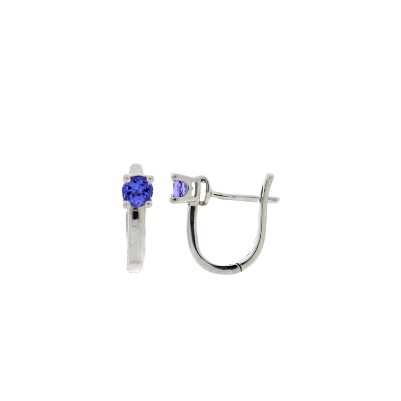 Natural Tanzanite Earrings Sterling Silver