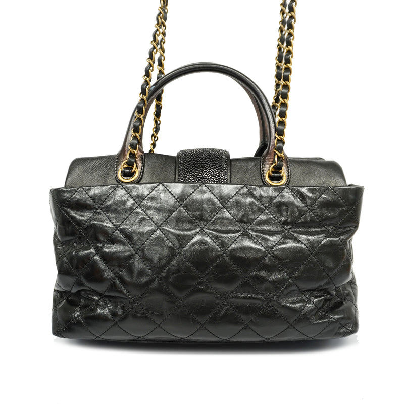 Auth Chanel Matelasse 2way Bag 2way Bag Womens Leather HandbagShoulder Bag Bla