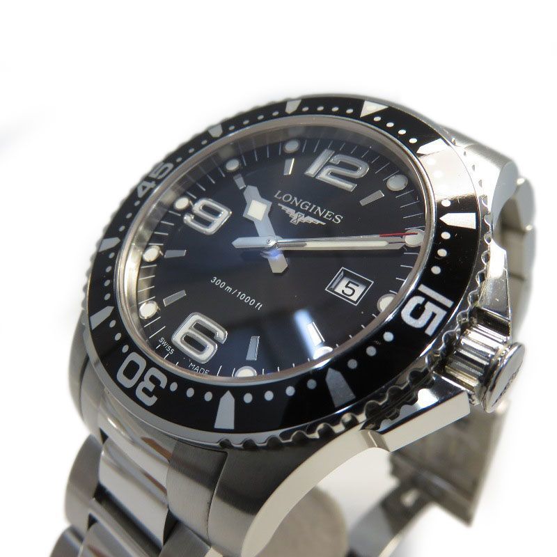 LONGINES Longines HydroConquest Date L3.640.4 Quartz Mens Watch Black Dial