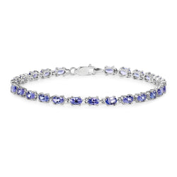 6.25 Carat Genuine Tanzanite .925 Sterling Silver Bracelet