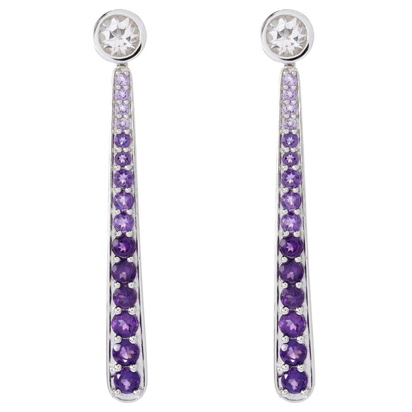 925 Sterling Silver Women Drop Dangle Earring African Amethyst