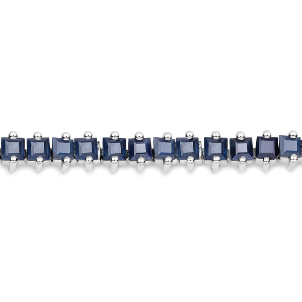 5.32 Carat Genuine Blue Sapphire .925 Sterling Silver Bracelet