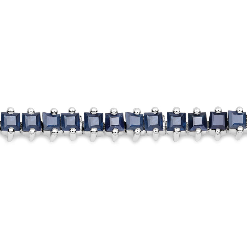 5.32 Carat Genuine Blue Sapphire .925 Sterling Silver Bracelet