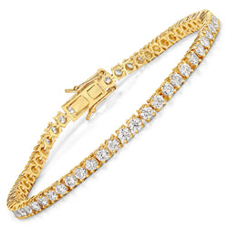 5.05 Carat Genuine Lab Grown Diamond 14K Yellow Gold Bracelet