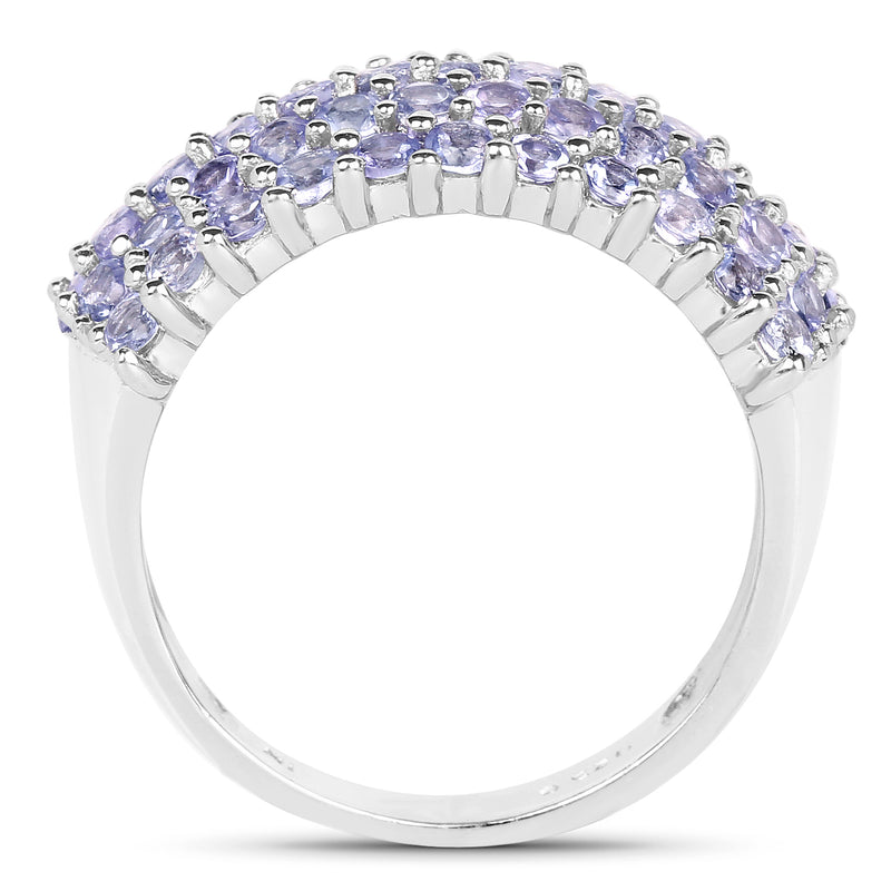 2.07 Carat Genuine Tanzanite .925 Sterling Silver Ring