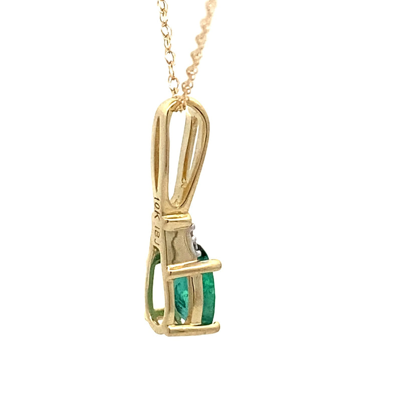 .02ct Emerald Diamond Fashion Pendants 10KT Yellow Gold