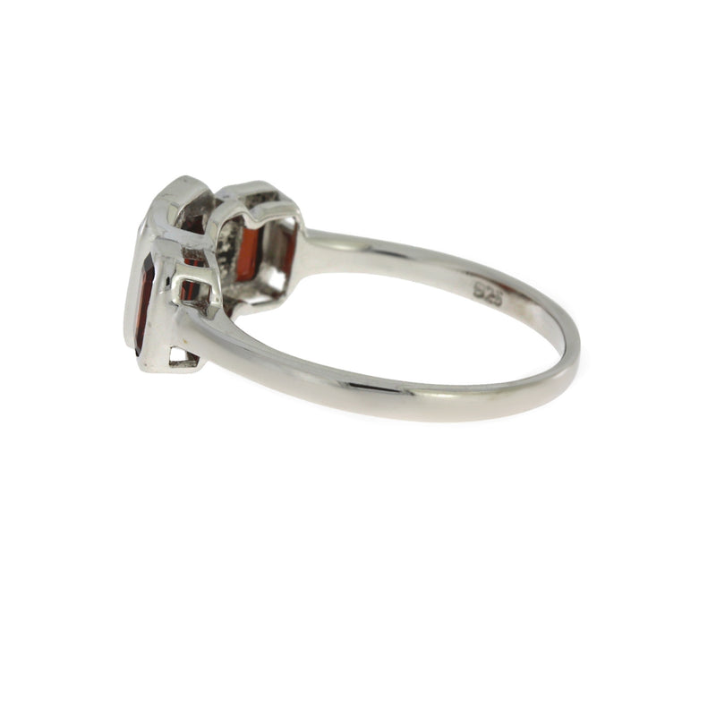 Natural 1.50ct Garnet Ring Sterling Silver