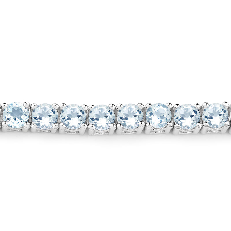 8.58 Carat Genuine Aquamarine .925 Sterling Silver Bracelet