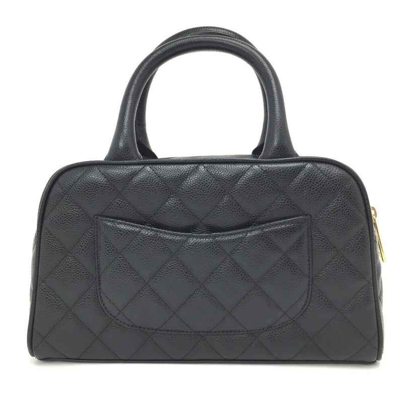 Chanel Handbag Matrasse Mini Boston Coco Mark Caviar Skin Black Ladies CHANEL K11221864