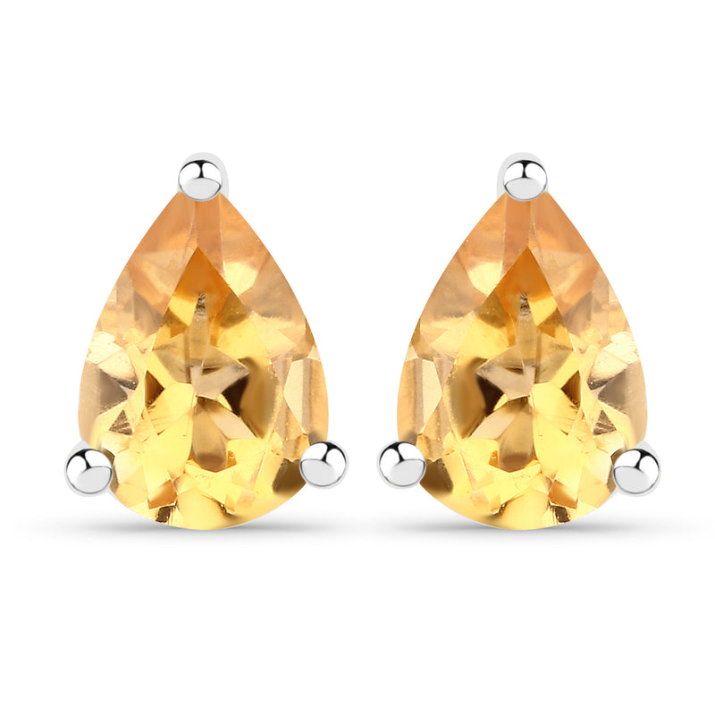 1.12 Carat Genuine Citrine .925 Sterling Silver Earrings