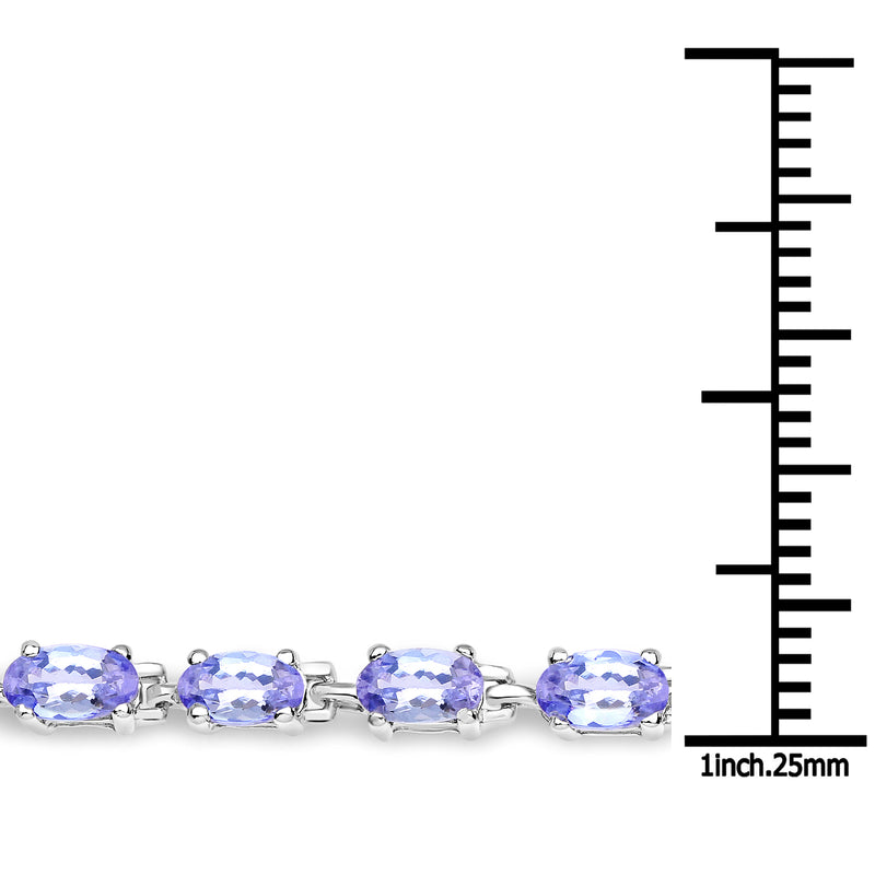 4.59 Carat Genuine Tanzanite .925 Sterling Silver Bracelet