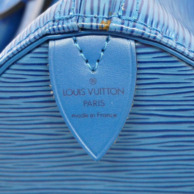 Auth Louis Vuitton Handbag Epi Speedy 25 M43015 Toledo Blue