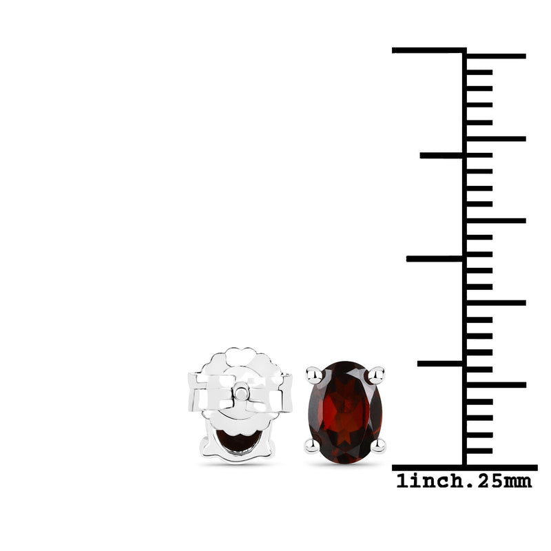 1.56 Carat Genuine Garnet .925 Sterling Silver Earrings