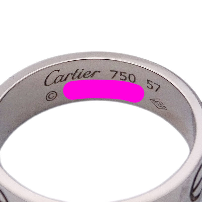 Cartier Ring Womens White Gold 750WG Love Size 57 Approx. 17