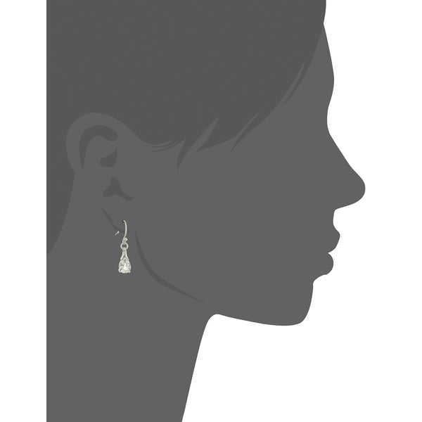 925 Sterling Silver Women  Dangle Earring White Topaz Pear