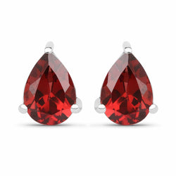 1.68 Carat Genuine Garnet .925 Sterling Silver Earrings