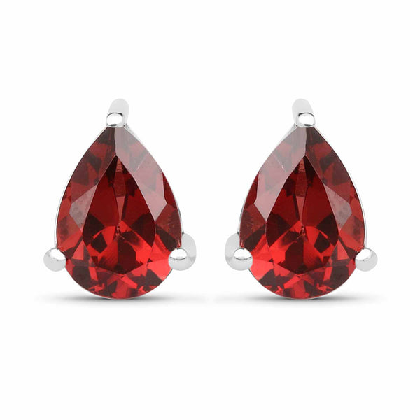 1.68 Carat Genuine Garnet .925 Sterling Silver Earrings