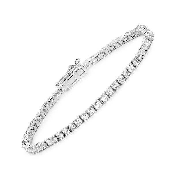 4.96 Carat Genuine White Topaz .925 Sterling Silver Bracelet