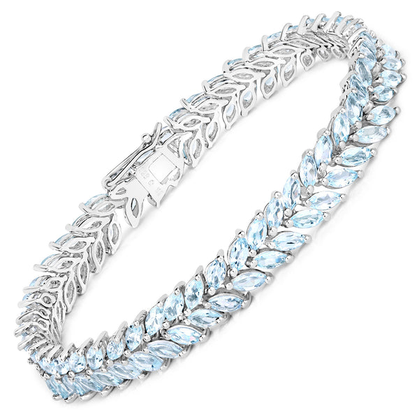 15.04 Carat Genuine Blue Topaz .925 Sterling Silver Bracelet