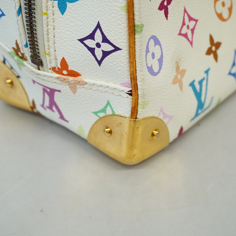 Auth Louis Vuitton Monogram Multicolore Trueville M92663 Womens Handbag Blanc