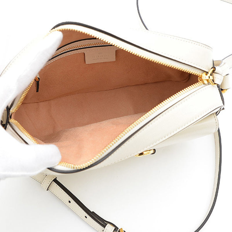 Gucci Horsebit Small Shoulder Bag Leather White 645454