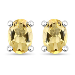 1.56 Carat Genuine Citrine .925 Sterling Silver Earrings