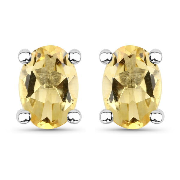 1.56 Carat Genuine Citrine .925 Sterling Silver Earrings