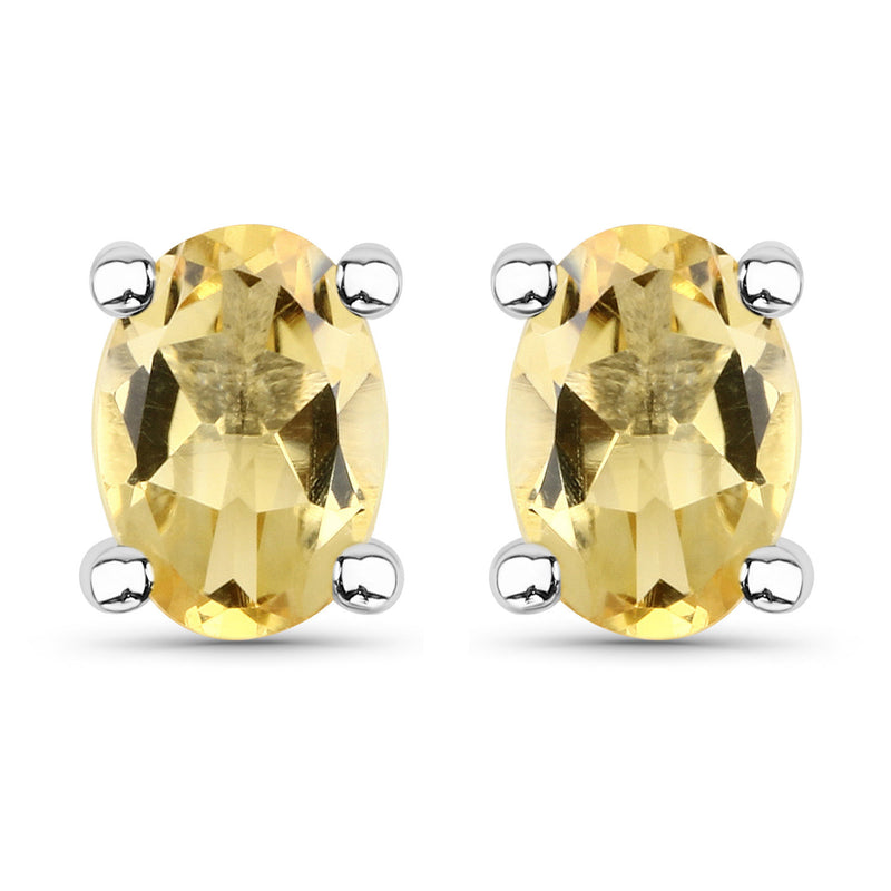 1.56 Carat Genuine Citrine .925 Sterling Silver Earrings