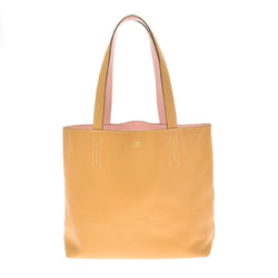 HERMES Hermes Double Sense 36 Reversible Curry / Rose Sakura X Engraved (around 2016) Unisex Vosikkim Tote Bag