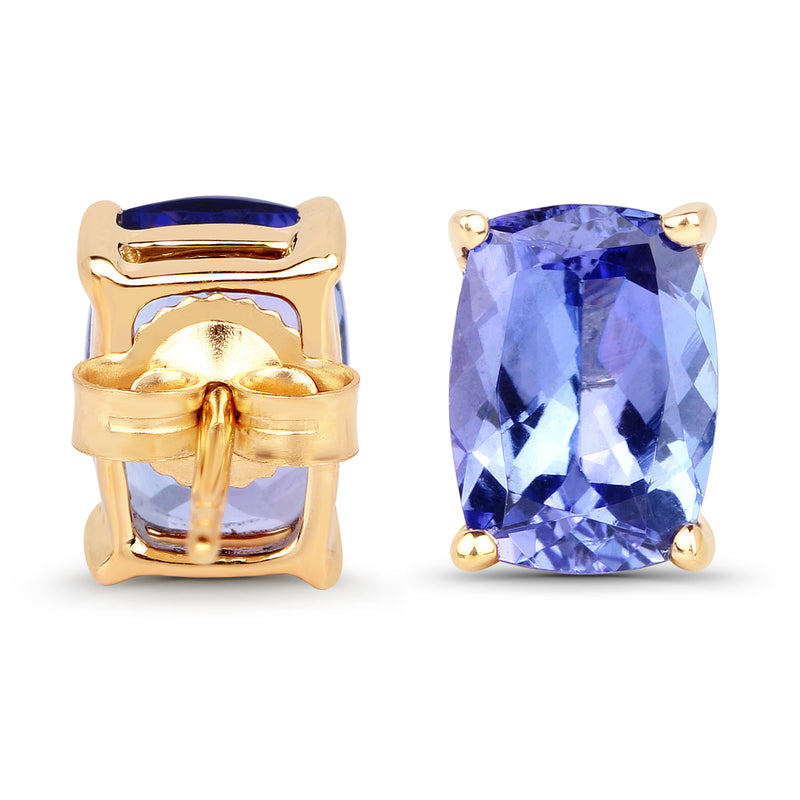 2.15 Carat Genuine Tanzanite 14K Yellow Gold Earrings