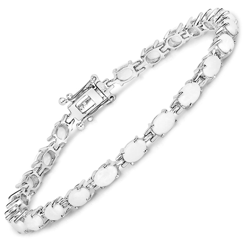 6.82 Carat Genuine Opal .925 Sterling Silver Bracelet