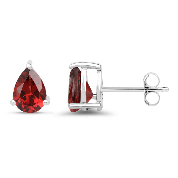 1.68 Carat Genuine Garnet .925 Sterling Silver Earrings